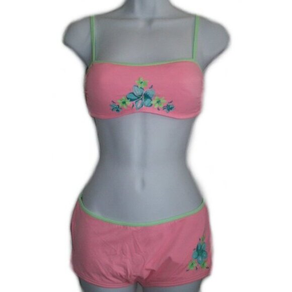 DIPPERS Pink Boyshorts Sporty Bikini - Sz Med - NEW - Picture 1 of 10